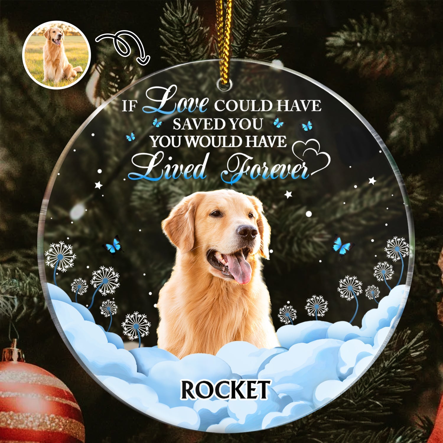 Custom Photo If Love Could Have Saved You - Christmas, Memorial Gift For Dog Lovers, Cat Lovers - Personalized Circle Acrylic Ornament ORNA1210