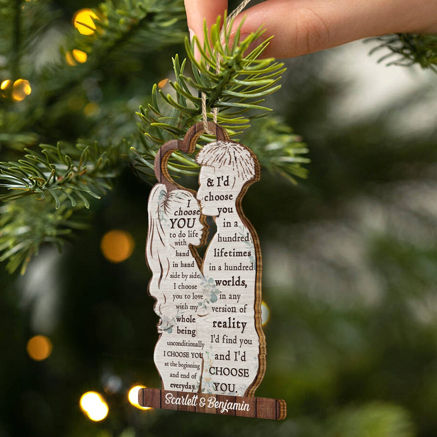 I Choose You - Christmas Gift For Couples - Personalized Wooden Cutout Ornament ORNA1210
