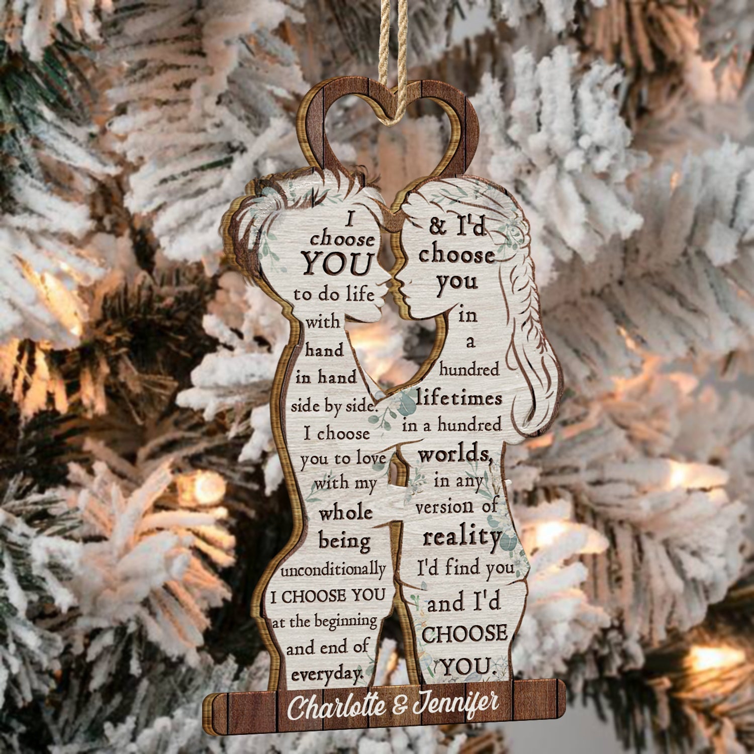 I Choose You - Christmas Gift For Couples - Personalized Wooden Cutout Ornament ORNA1210