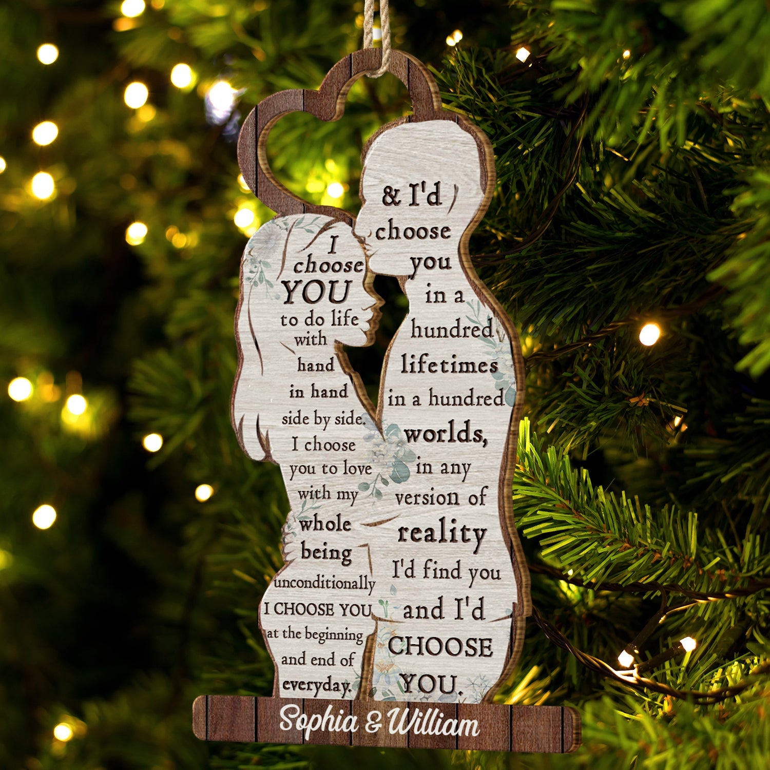 I Choose You - Christmas Gift For Couples - Personalized Wooden Cutout Ornament ORNA1210