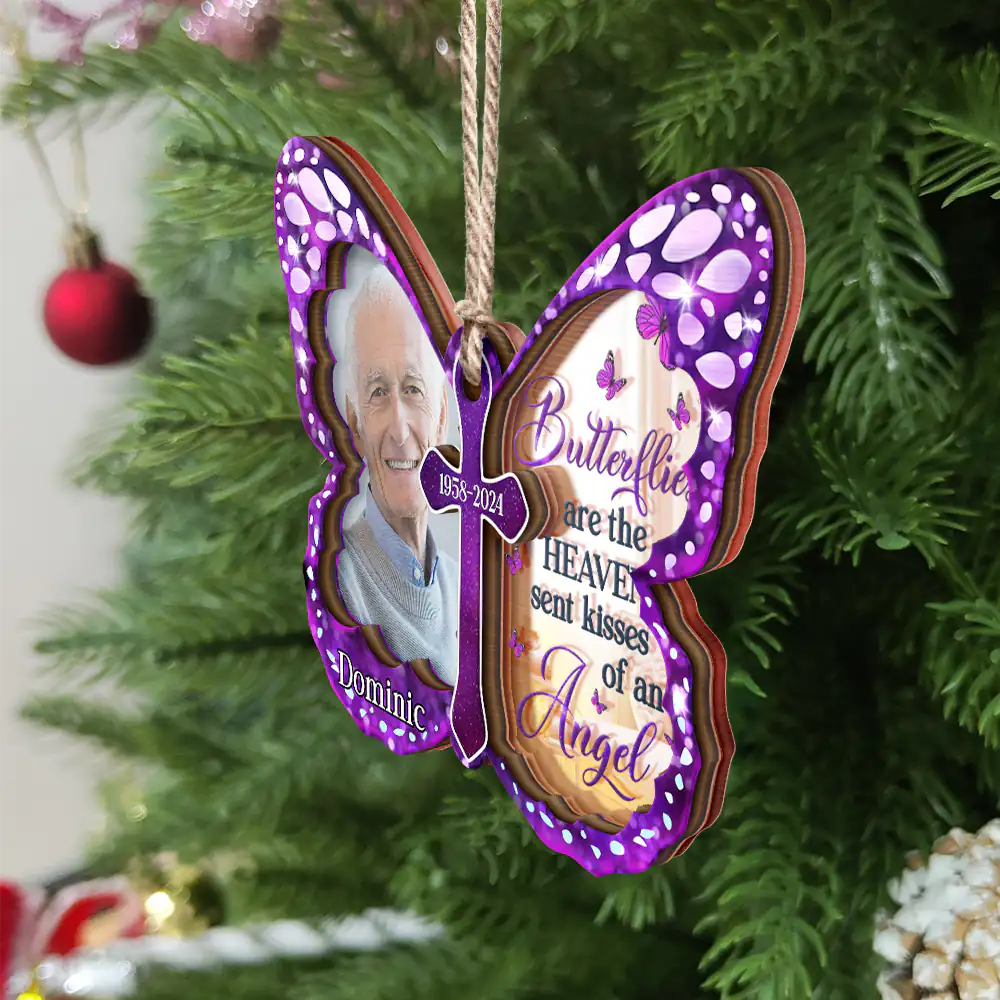 Custom Photo I Am Always With You Butterfly - Personalized Mirror Ornament ORNA1210