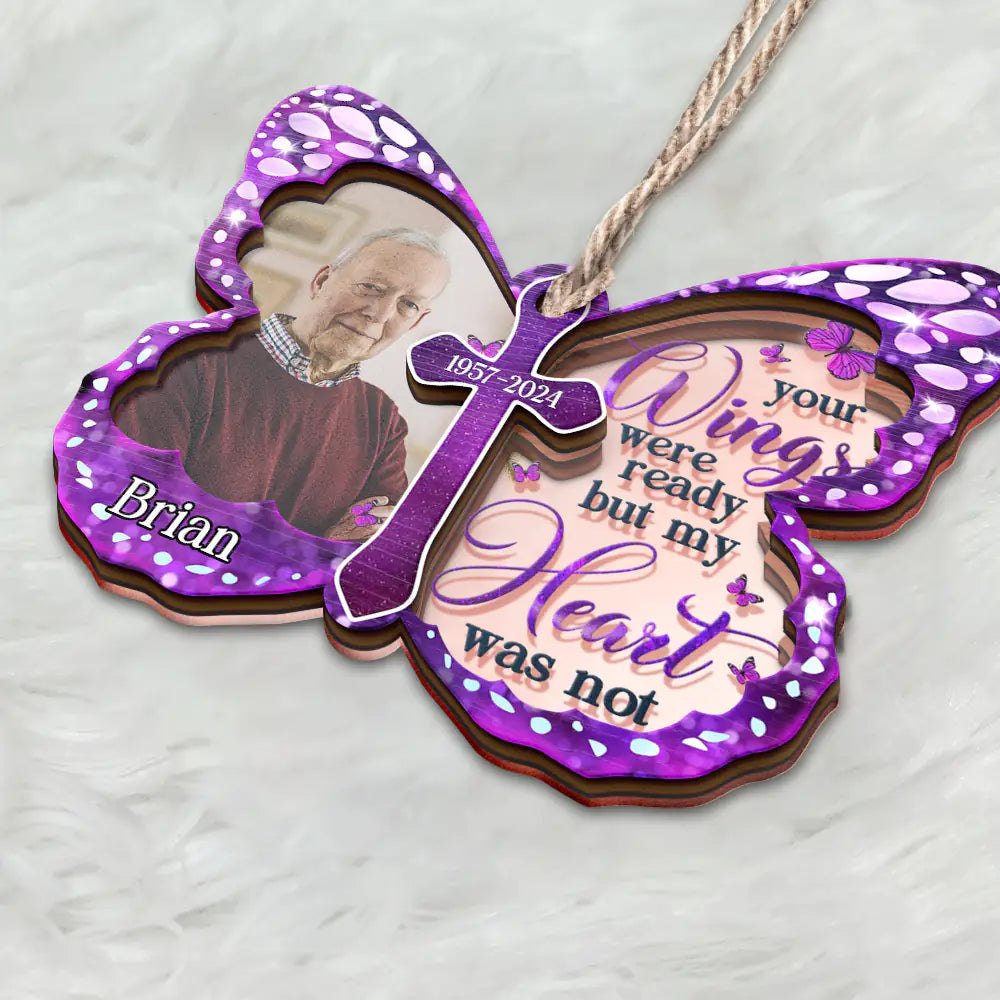 Custom Photo I Am Always With You Butterfly - Personalized Mirror Ornament ORNA1210