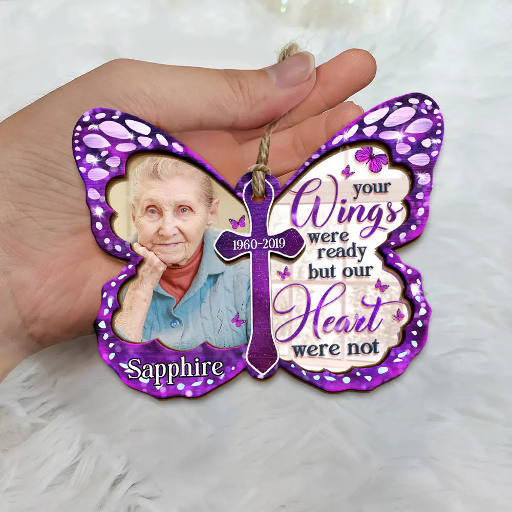 Custom Photo I Am Always With You Butterfly - Personalized Mirror Ornament ORNA1210