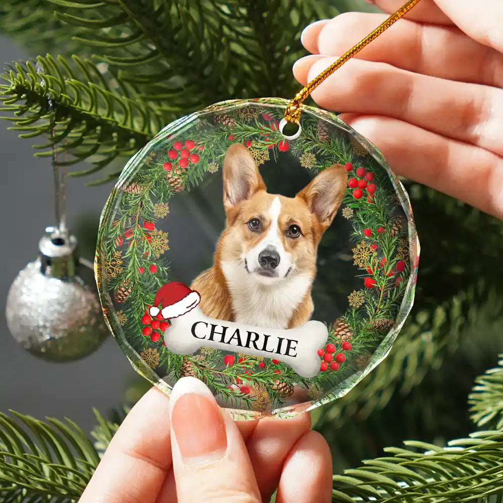 Custom Photo In Loving Memory Pet Memorial - Personalized Combo Circle Glass Ornament ORNA1210