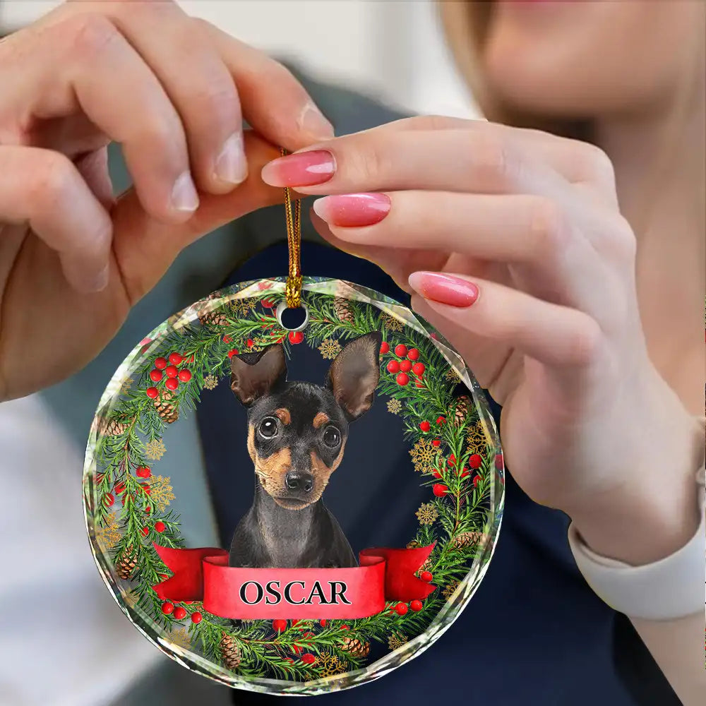 Custom Photo In Loving Memory Pet Memorial - Personalized Combo Circle Glass Ornament ORNA1210