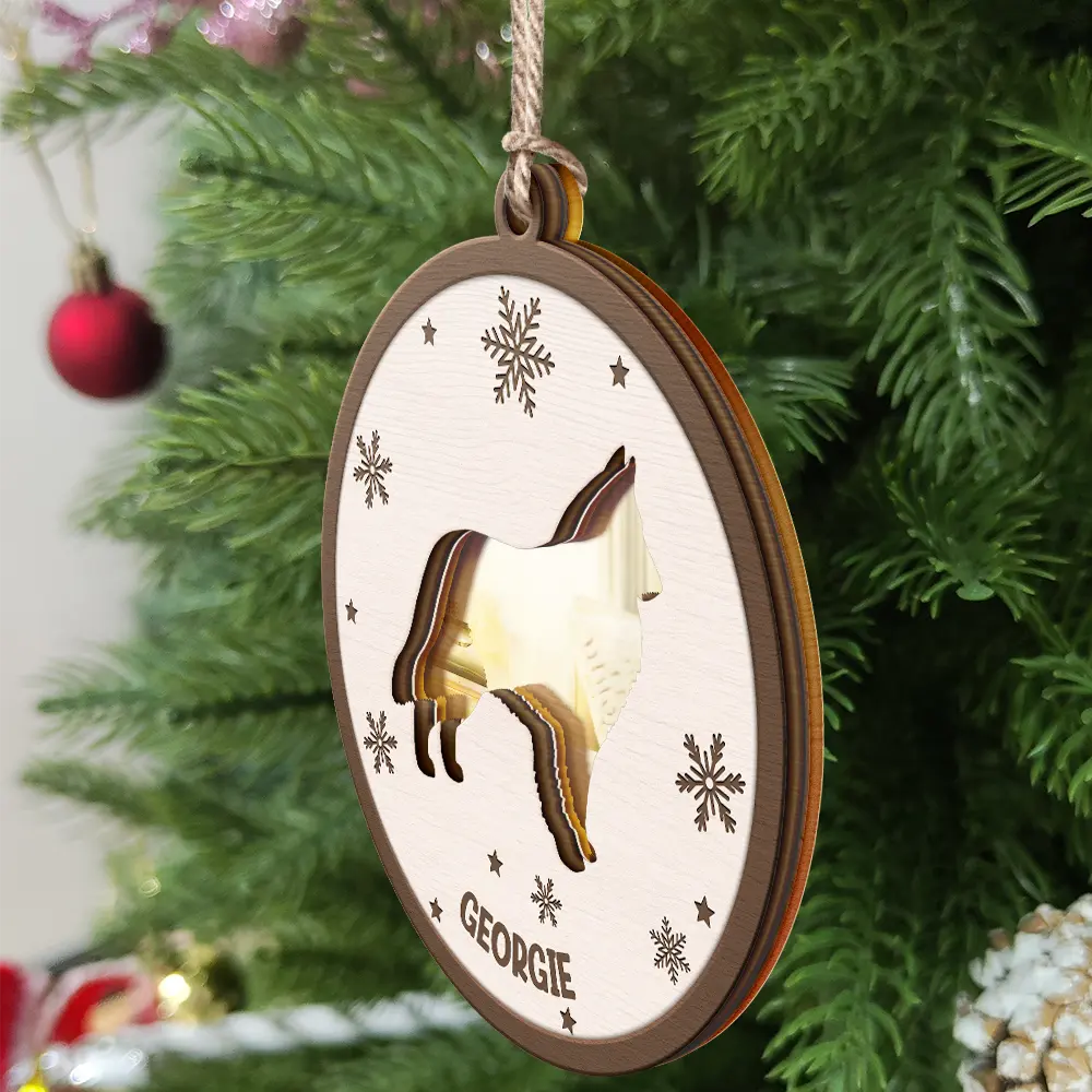 Dog Shape Christmas Gift For Dog Lovers - Personalized Mirror Ornament ORNA1210