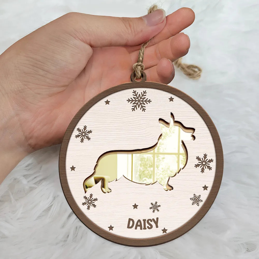 Dog Shape Christmas Gift For Dog Lovers - Personalized Mirror Ornament ORNA1210