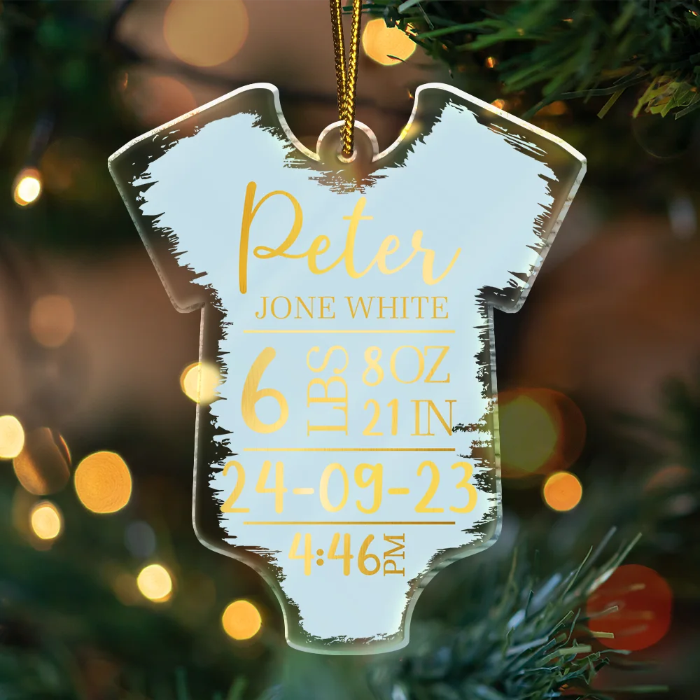 Custom Name And Infor New Baby Toddler First Christmas - Personalized Custom Shaped Acrylic Ornament ORNA1210