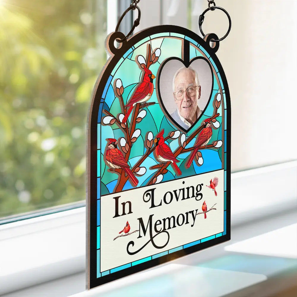 Custom Photo I'm Always With You Memorial Bird - Personalized Window Hanging Suncatcher Ornament ORNA1210