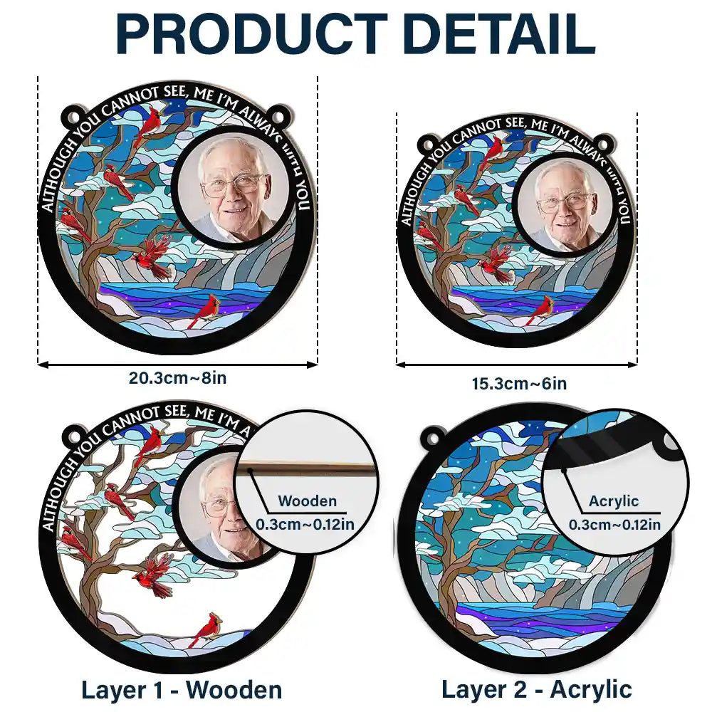 Custom Photo I'm Always With You Memorial Family - Personalized Window Hanging Suncatcher Ornament ORNA1210