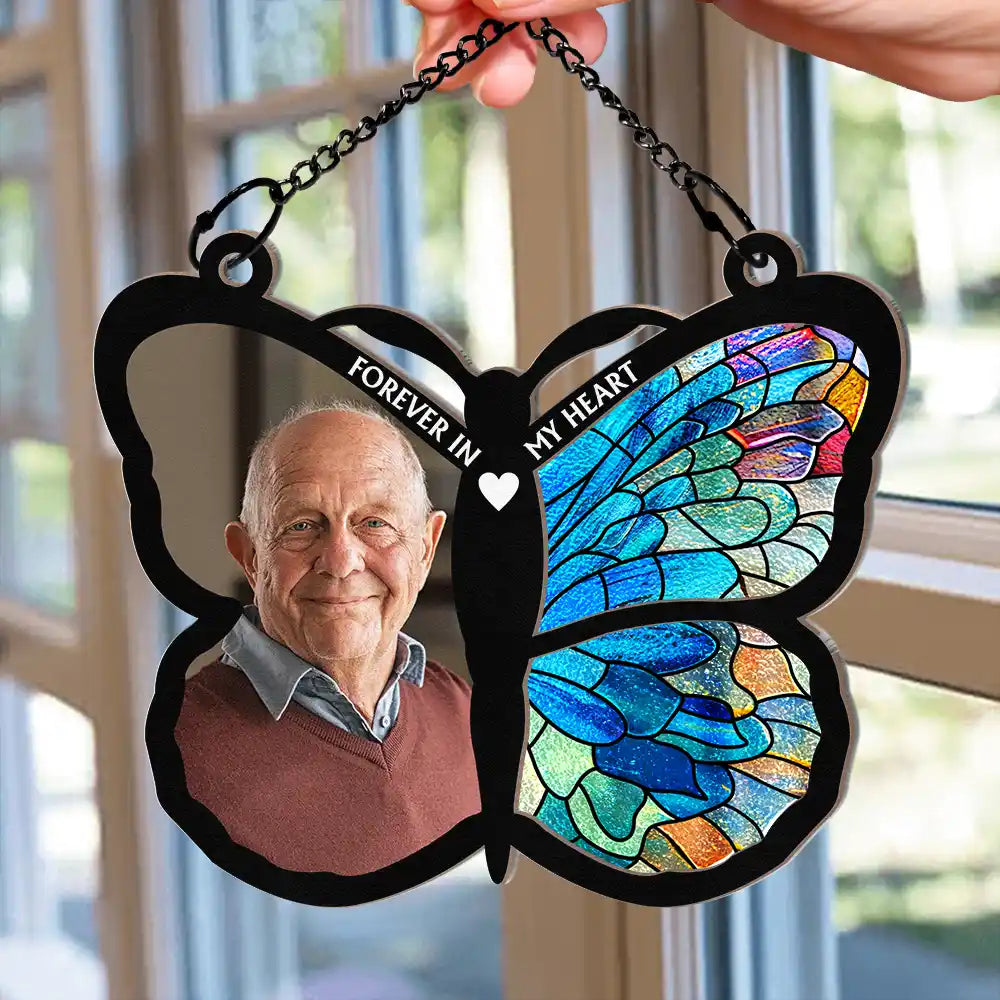 Custom Photo Although You Cannot See Me Memorial - Personalized Window Hanging Suncatcher Ornament ORNA1210