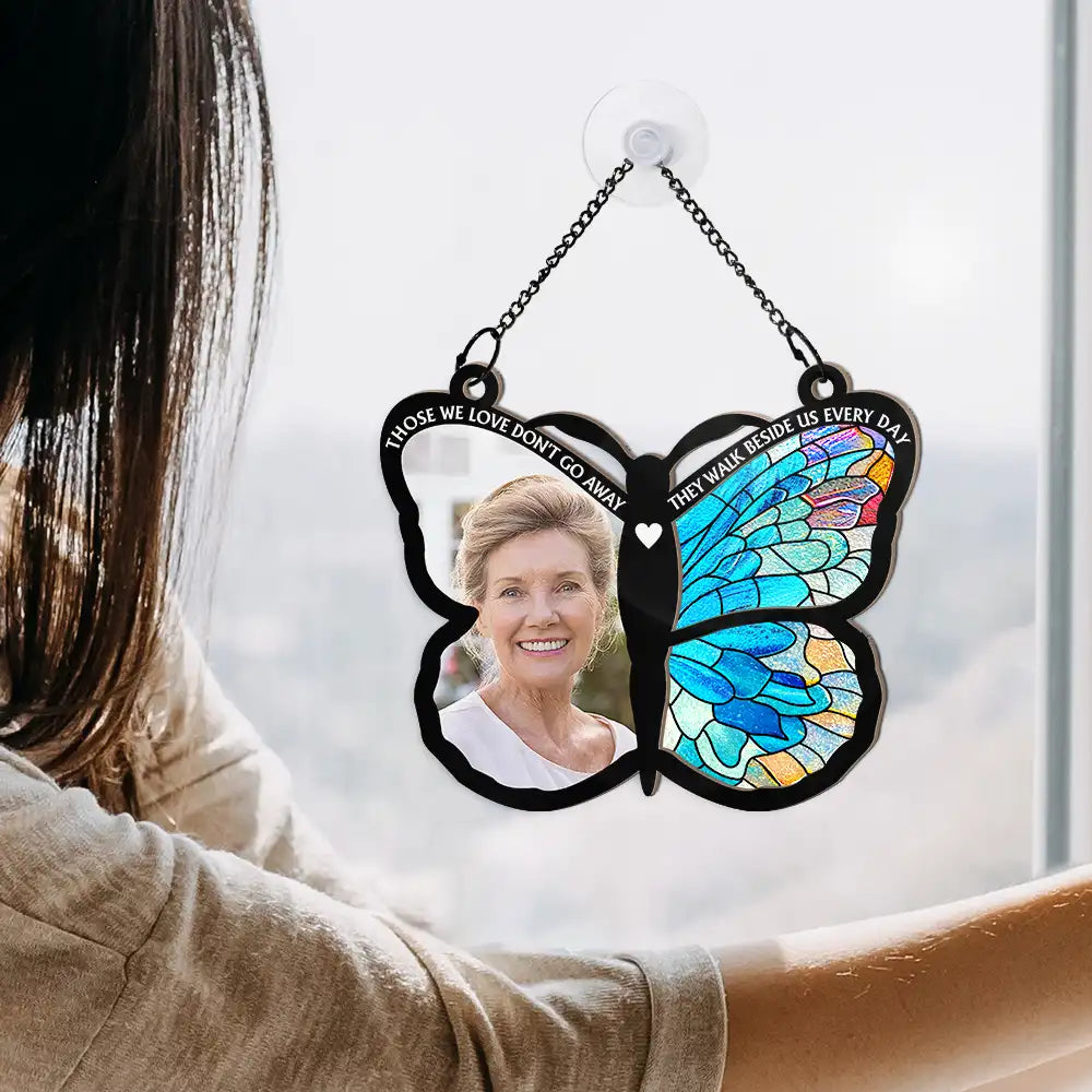 Custom Photo Although You Cannot See Me Memorial - Personalized Window Hanging Suncatcher Ornament ORNA1210