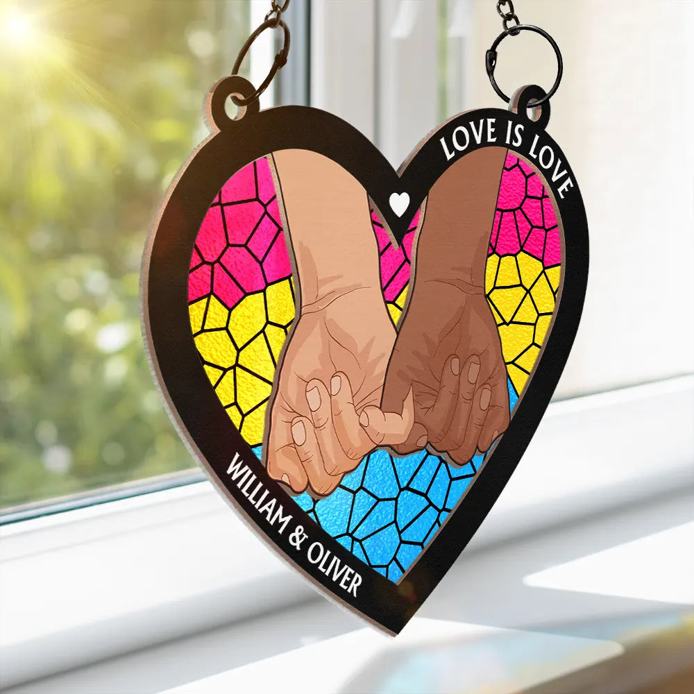 Love Is Love Pride - Personalized Window Hanging Suncatcher Ornament ORNA1210