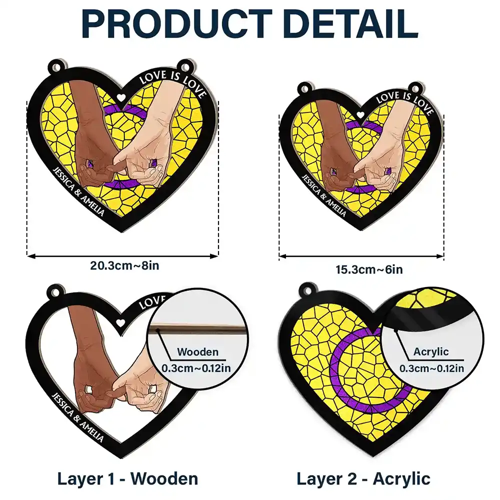 Love Is Love Pride - Personalized Window Hanging Suncatcher Ornament ORNA1210