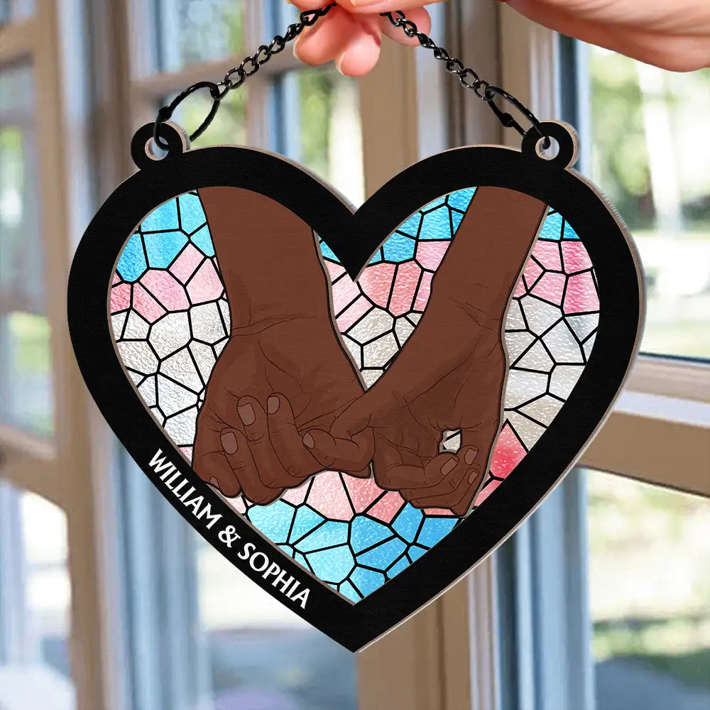 Pinky Promise Pride Couple - Personalized Window Hanging Suncatcher Ornament ORNA1210