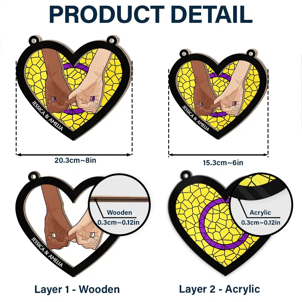 Pinky Promise Pride Couple - Personalized Window Hanging Suncatcher Ornament ORNA1210