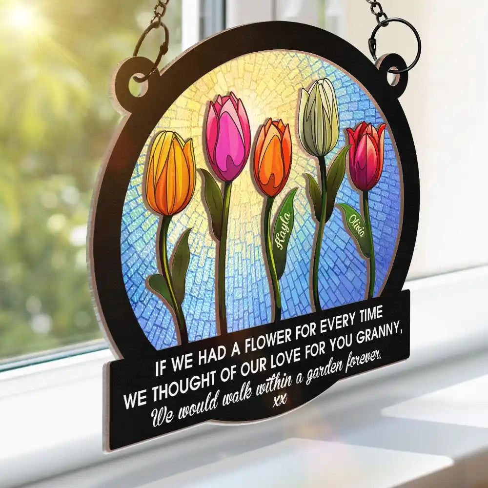 If We Had A Flower Mom Grandma - Personalized Window Hanging Suncatcher Ornament ORNA1210