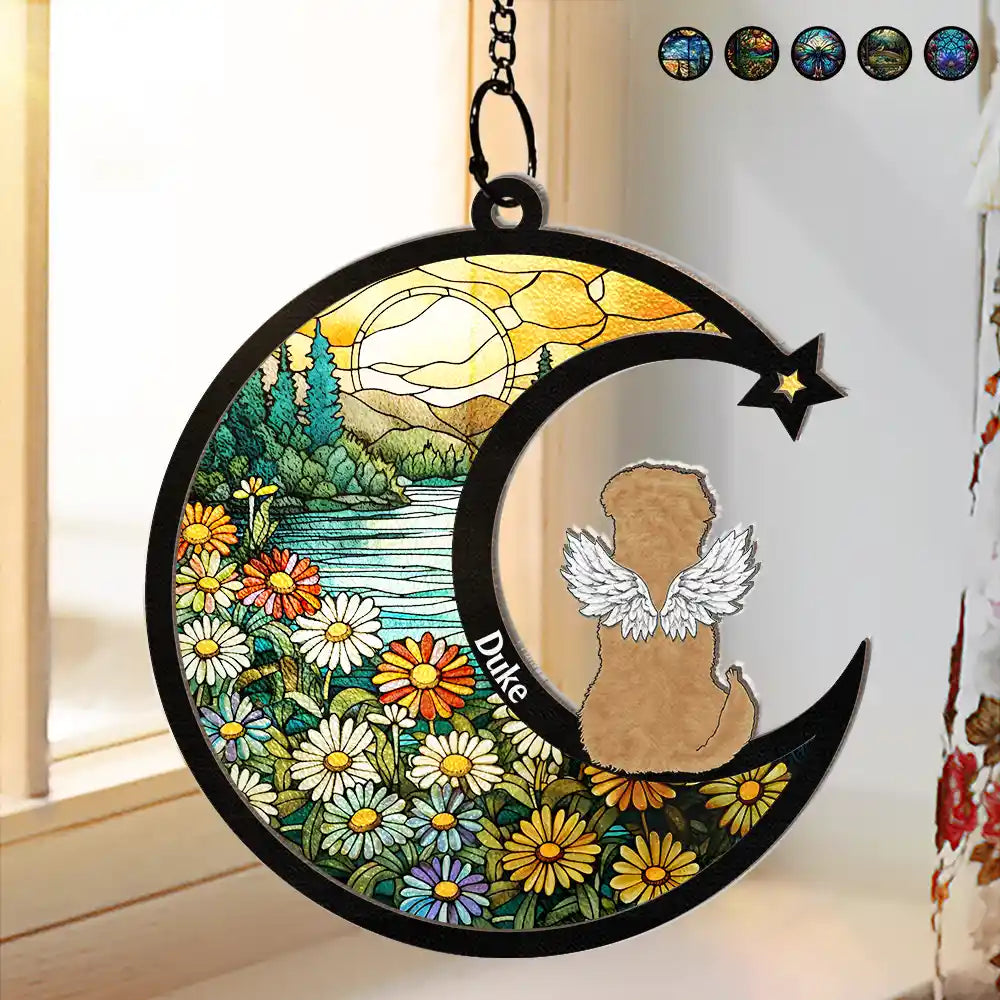 In Loving Memory Dog Cat Memorial - Personalized Window Hanging Suncatcher Ornament ORNA1210