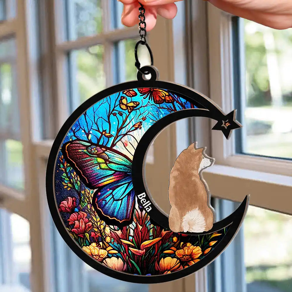 In Loving Memory Dog Cat Memorial - Personalized Window Hanging Suncatcher Ornament ORNA1210