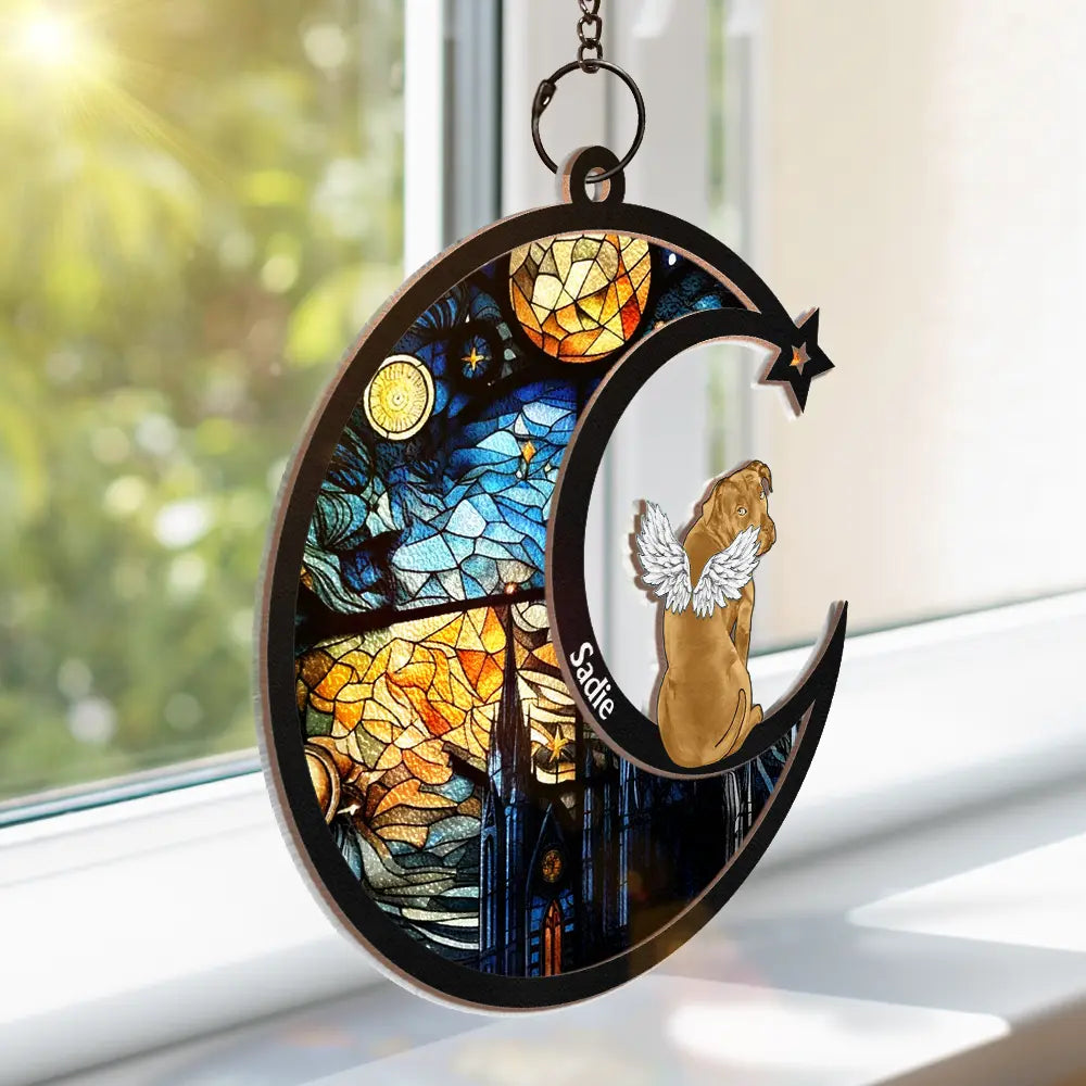 In Loving Memory Dog Cat Memorial - Personalized Window Hanging Suncatcher Ornament ORNA1210