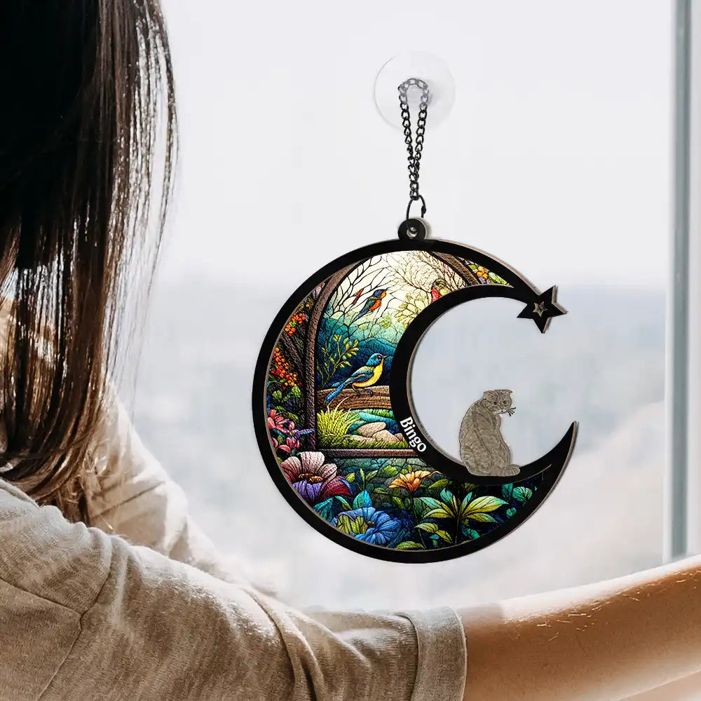 In Loving Memory Dog Cat Memorial - Personalized Window Hanging Suncatcher Ornament ORNA1210