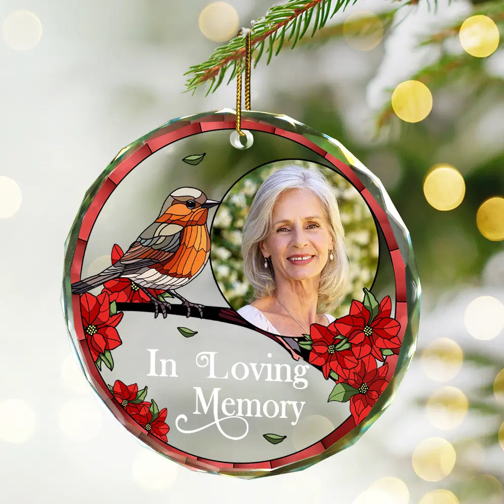 Custom Photo Memorial I'm Always With You - Personalized Circle Glass Ornament ORNA1210