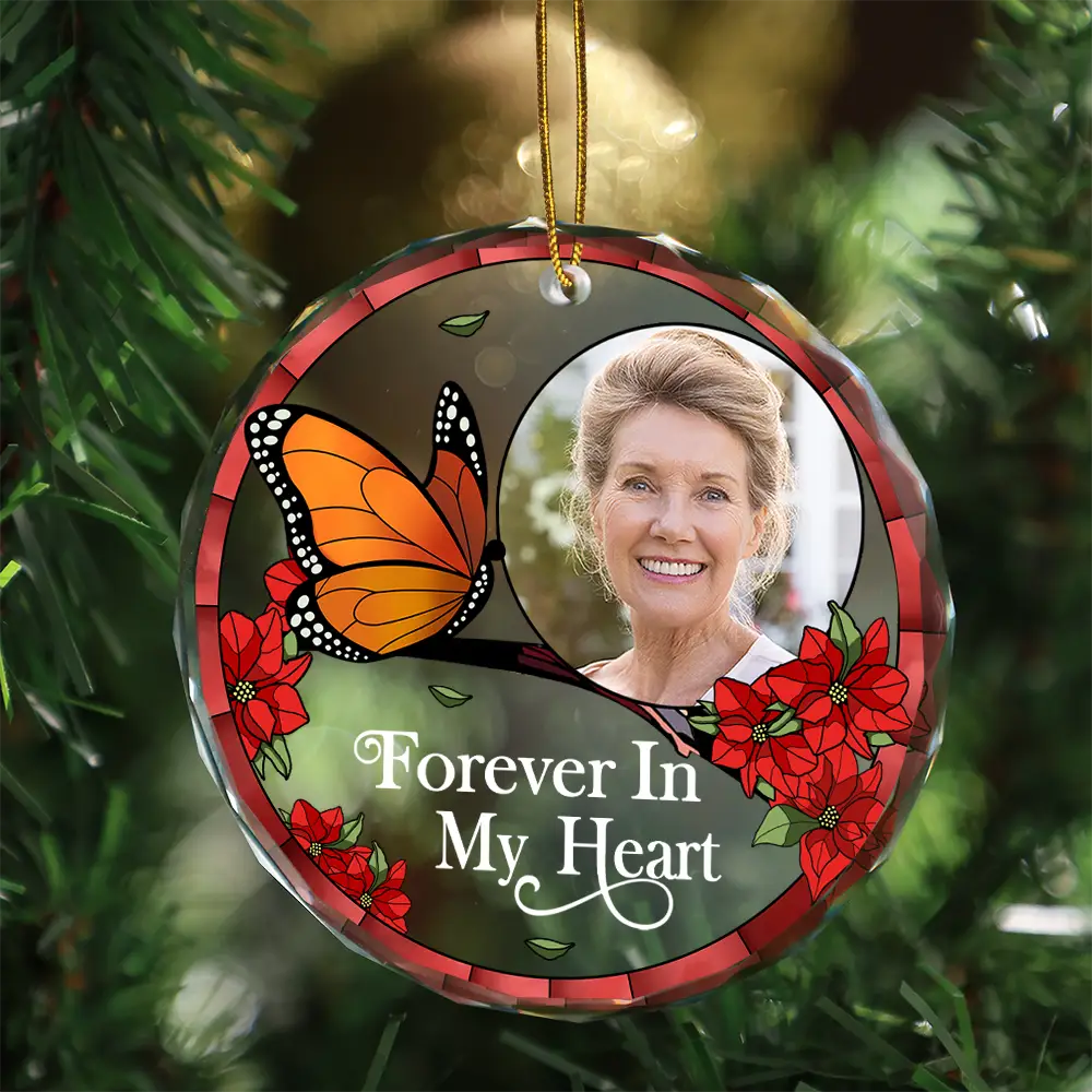 Custom Photo Memorial I'm Always With You - Personalized Circle Glass Ornament ORNA1210