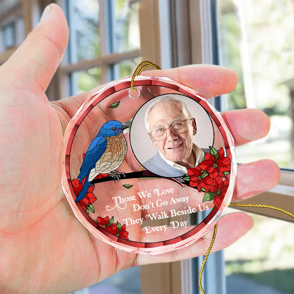 Custom Photo Memorial I'm Always With You - Personalized Circle Glass Ornament ORNA1210