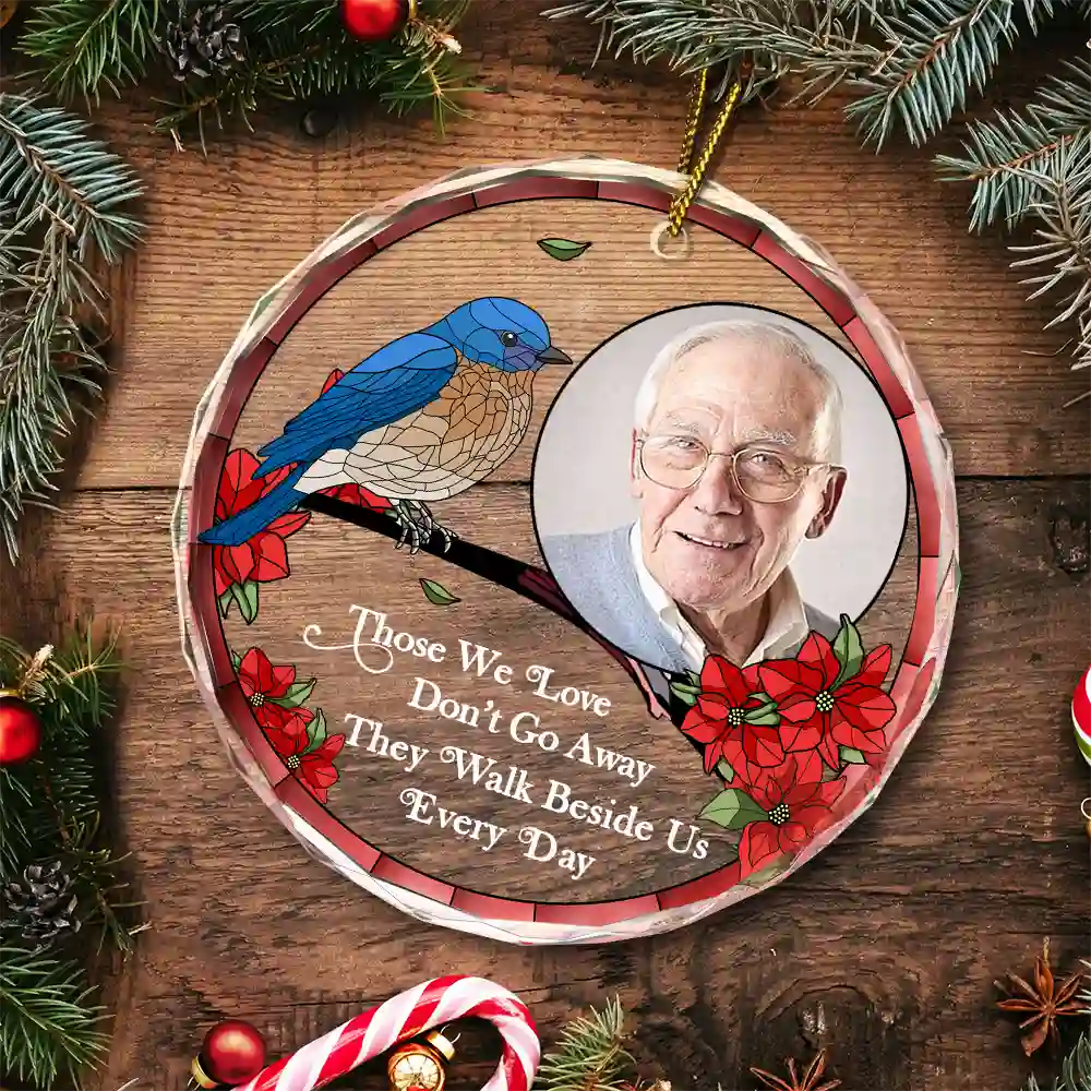 Custom Photo Memorial I'm Always With You - Personalized Circle Glass Ornament ORNA1210