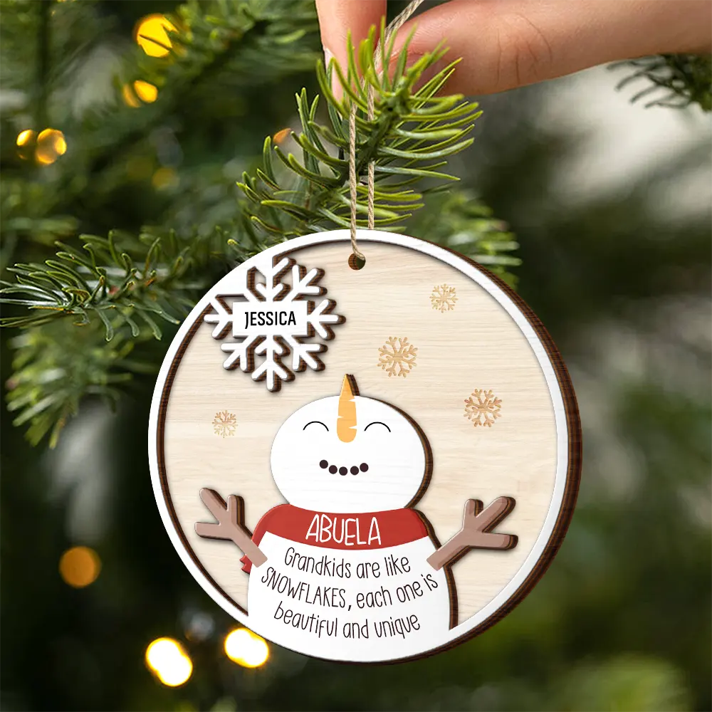 Grandkids Are Like Snowflakes Beautiful And Unique - Personalized 2-Layered Wooden Ornament ORNA1210