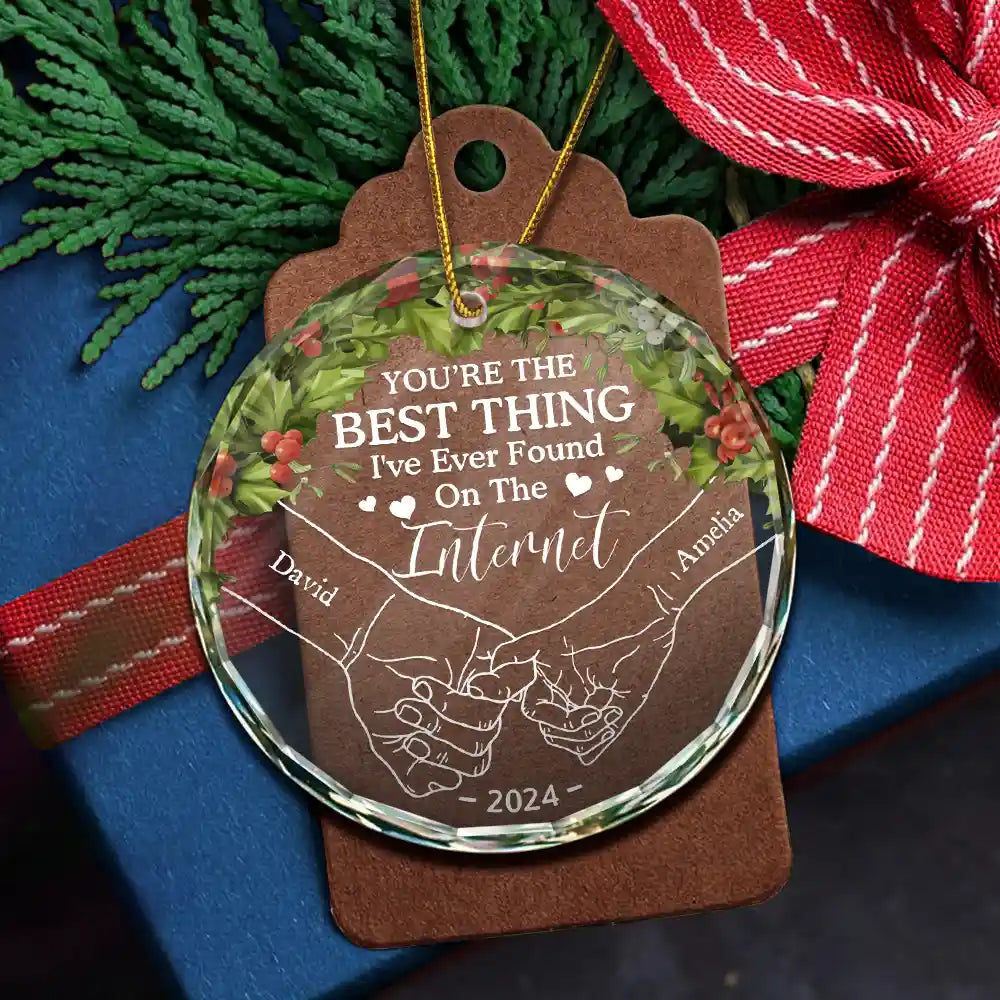 You're The Best Thing Holding Hands Couple - Personalized Circle Glass Ornament ORNA1210