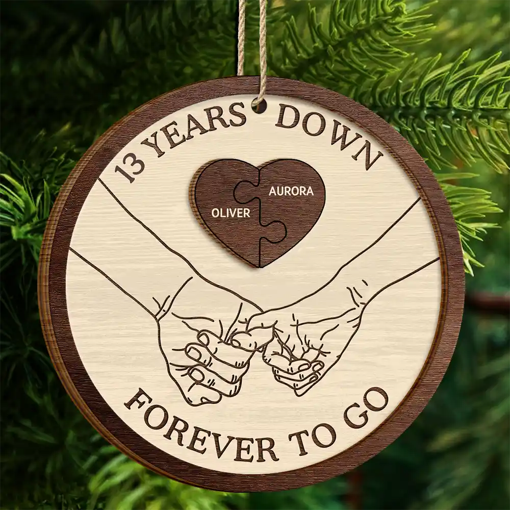 Forever To Go Christmas Couple - Personalized 2-Layered Wooden Ornament ORNA1210