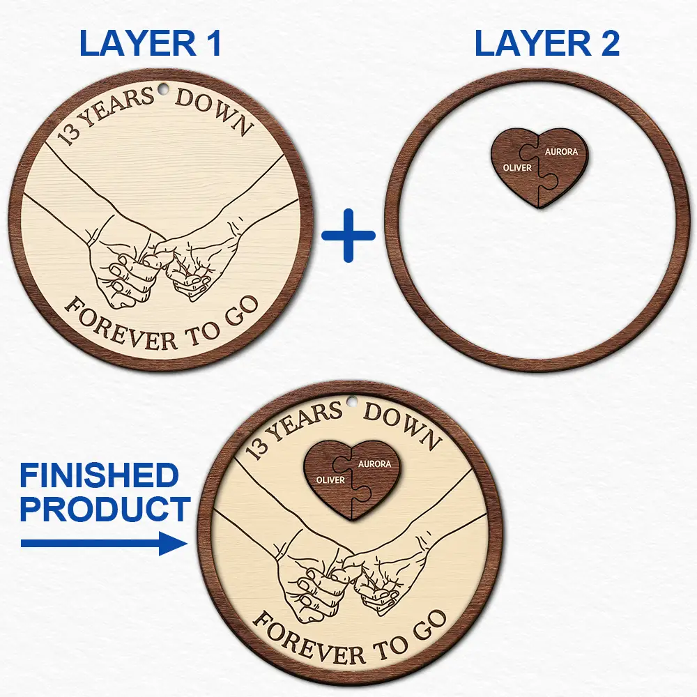 Forever To Go Christmas Couple - Personalized 2-Layered Wooden Ornament ORNA1210