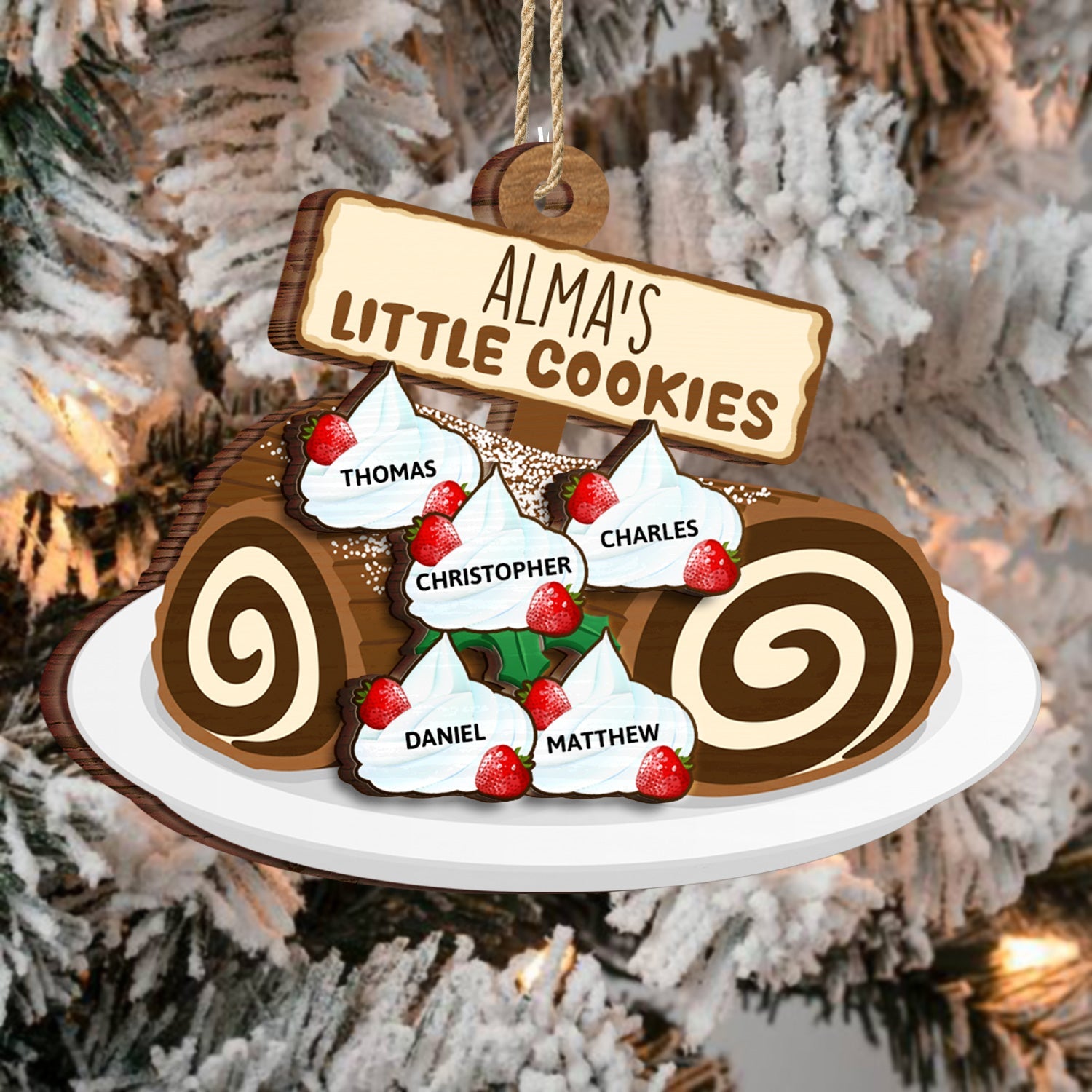 Grandma Grandpa Mom Dad Little Sweeties - Christmas Gift For Parents, Grandparents - Personalized 2-Layered Wooden Ornament ORNA1210