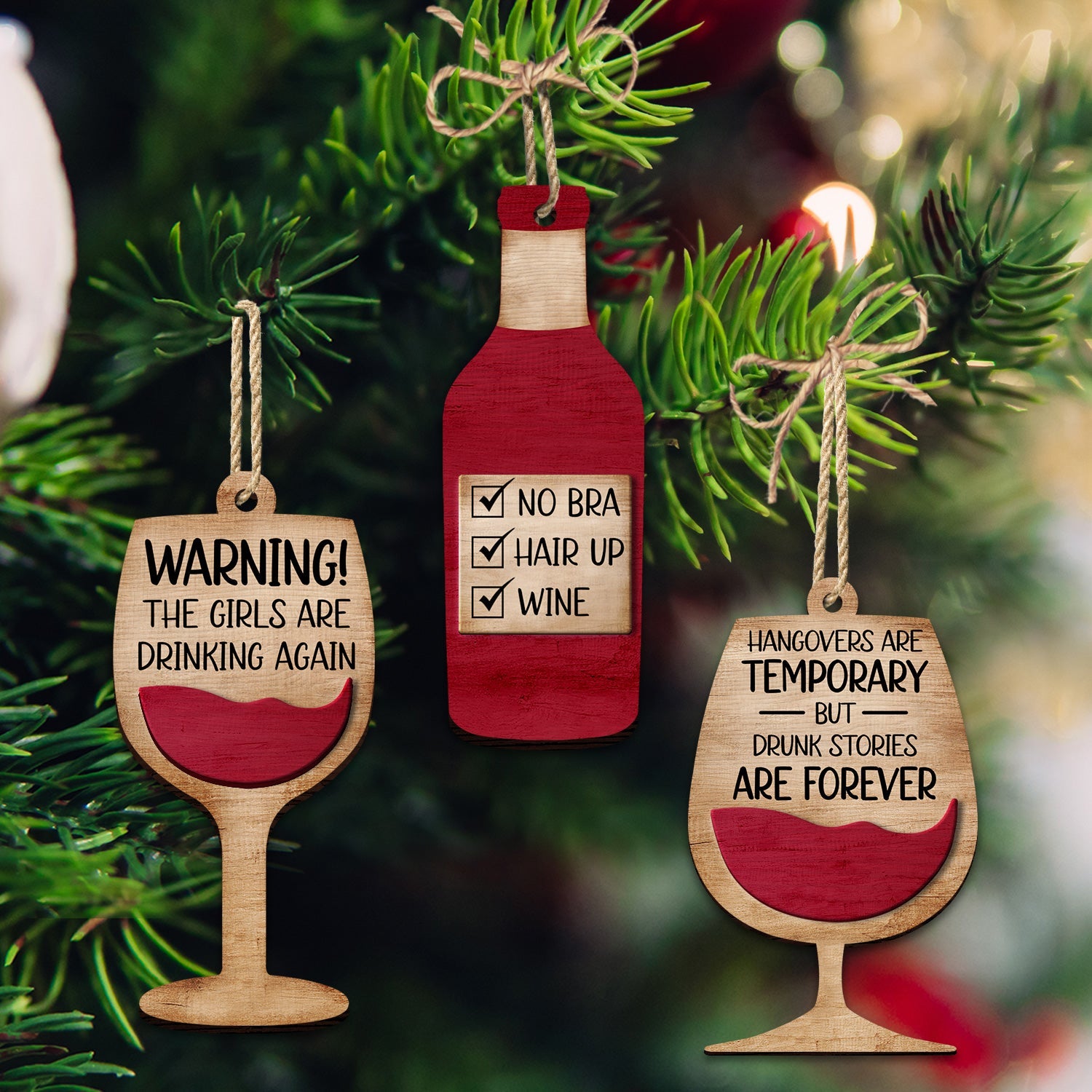 Warning The Girls Are Drinking Again - Christmas Gifts For Best Friends, Besties - Personalized 2-Layered Wooden Ornament ORNA1210