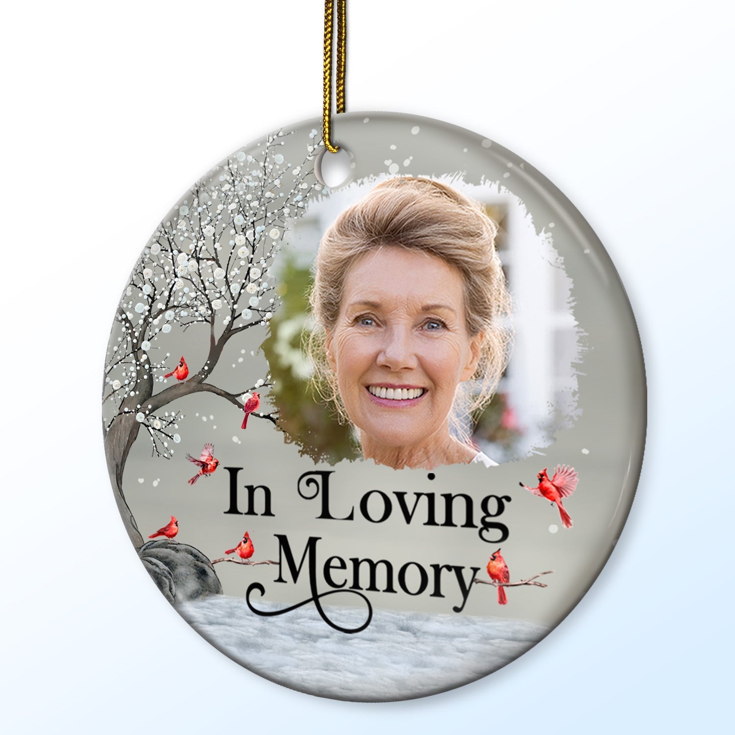 Custom Photo I'm Always With You - Christmas, Memorial Gift For Family, Friends - Personalized Circle Ceramic Ornament ORNA1210