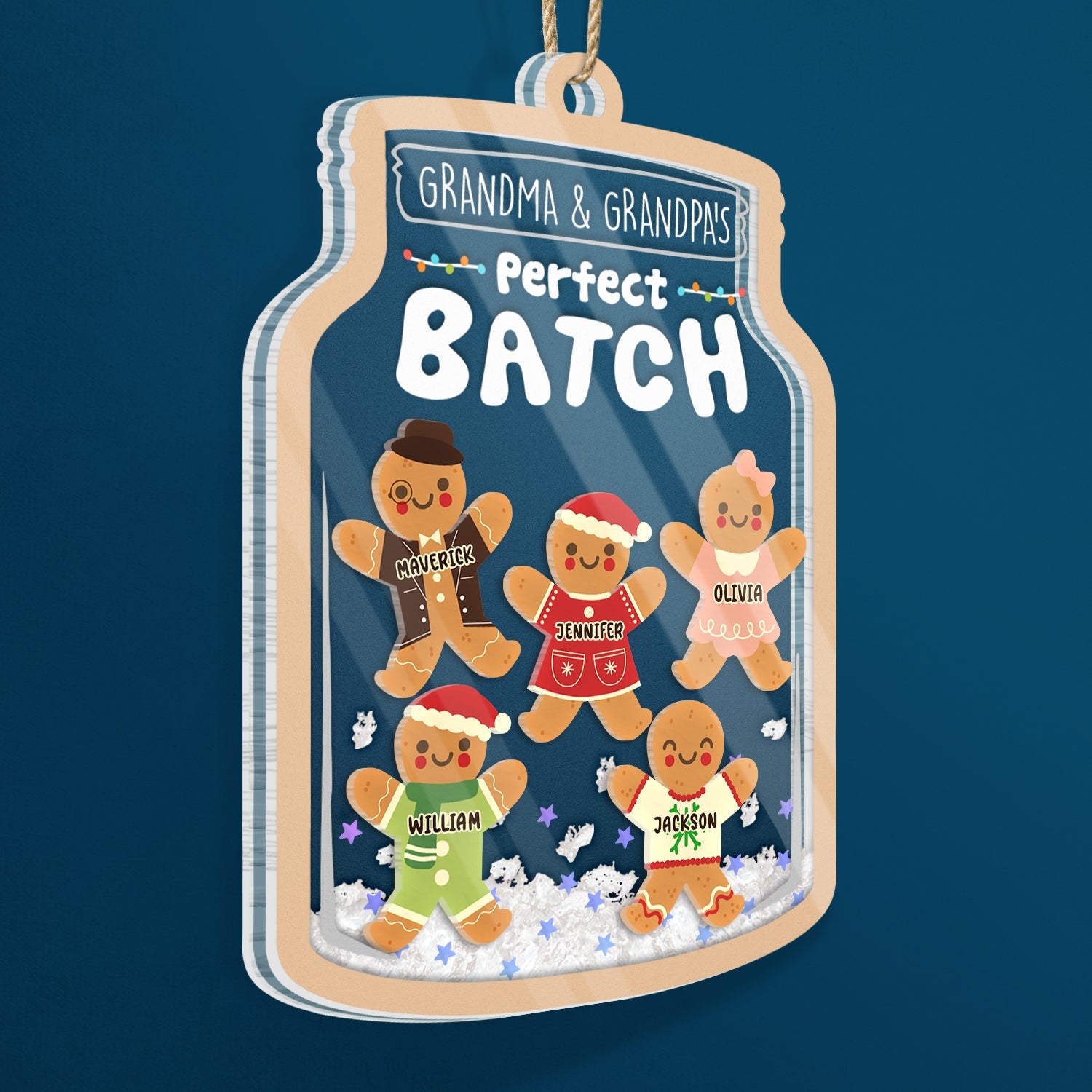Grandma Grandpa Mom Dad Perfect Batch - Gift For Mom, Dad, Grandparents - Personalized 3-Layered Acrylic Shaker Ornament ORNA1210