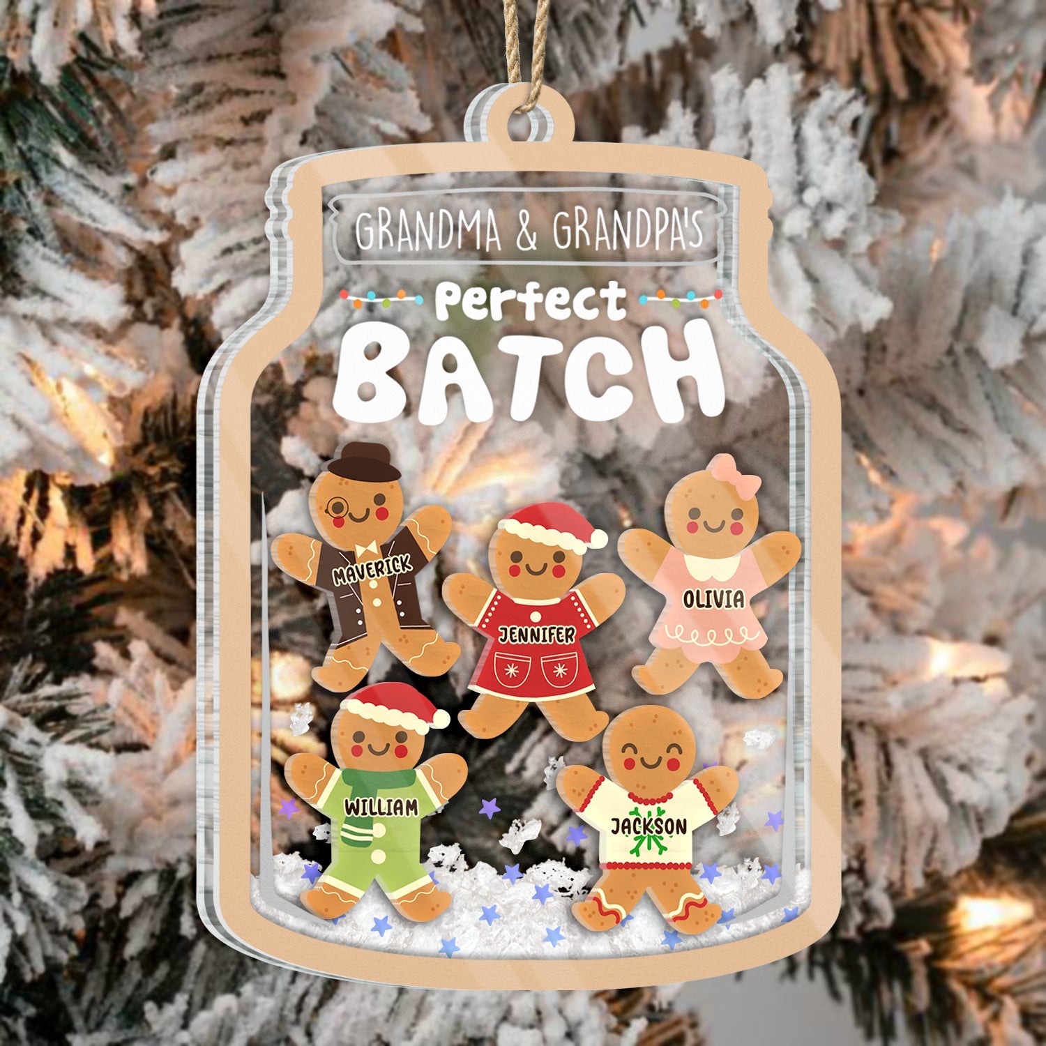 Grandma Grandpa Mom Dad Perfect Batch - Gift For Mom, Dad, Grandparents - Personalized 3-Layered Acrylic Shaker Ornament ORNA1210