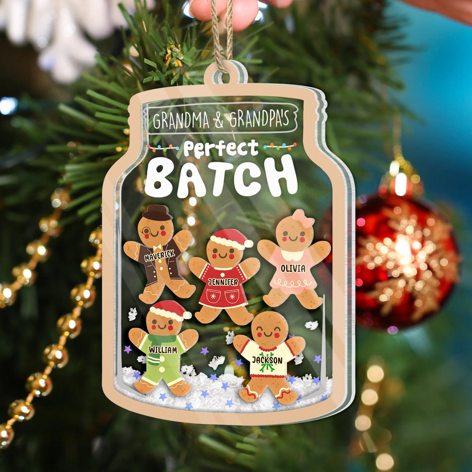 Grandma Grandpa Mom Dad Perfect Batch - Gift For Mom, Dad, Grandparents - Personalized 3-Layered Acrylic Shaker Ornament ORNA1210