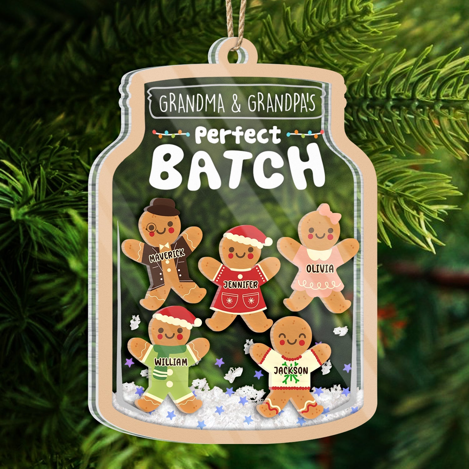 Grandma Grandpa Mom Dad Perfect Batch - Gift For Mom, Dad, Grandparents - Personalized 3-Layered Acrylic Shaker Ornament ORNA1210