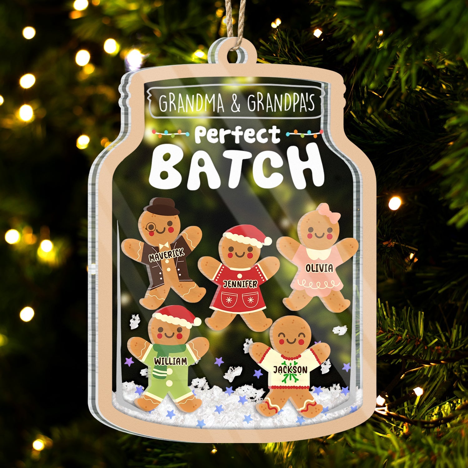 Grandma Grandpa Mom Dad Perfect Batch - Gift For Mom, Dad, Grandparents - Personalized 3-Layered Acrylic Shaker Ornament ORNA1210
