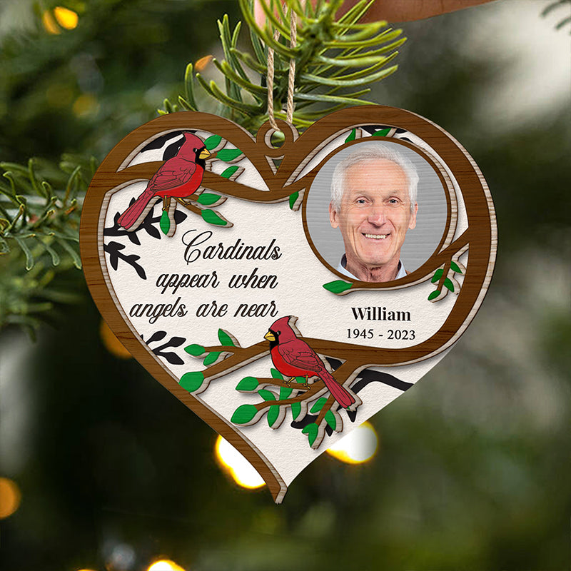 Custom Photo Cardinals I Am Always With You - Christmas, Memorial Gift - Personalized 2-Layered Wooden Ornament ORNA1210