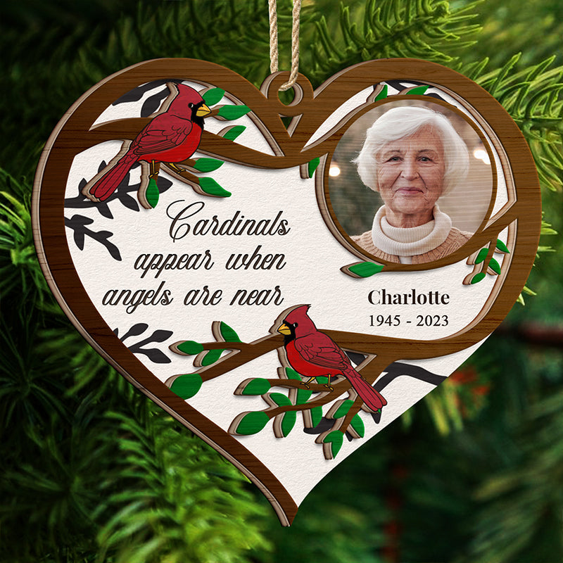 Custom Photo Cardinals I Am Always With You - Christmas, Memorial Gift - Personalized 2-Layered Wooden Ornament ORNA1210