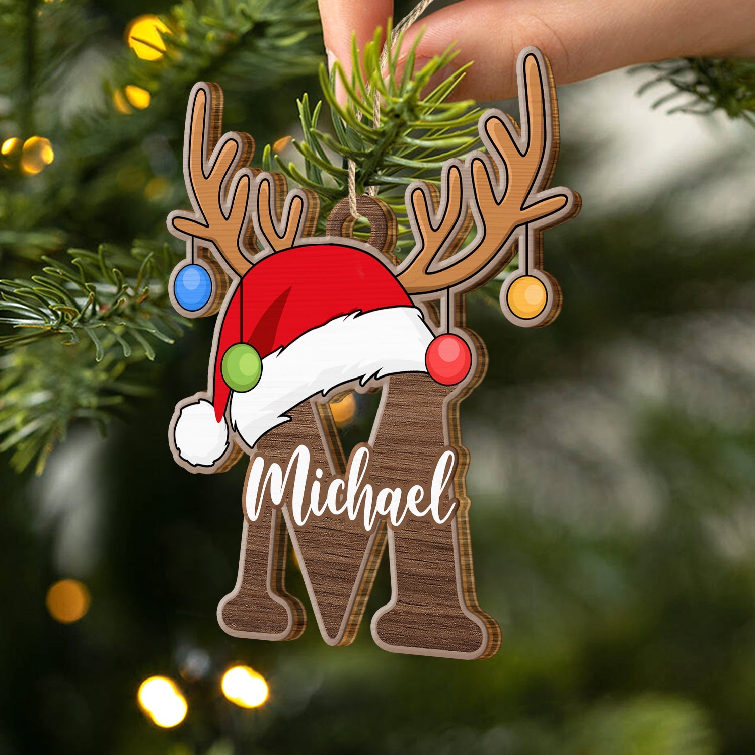 Christmas Alphabet - Family Gift - Personalized Wooden Cutout Ornament ORNA1210