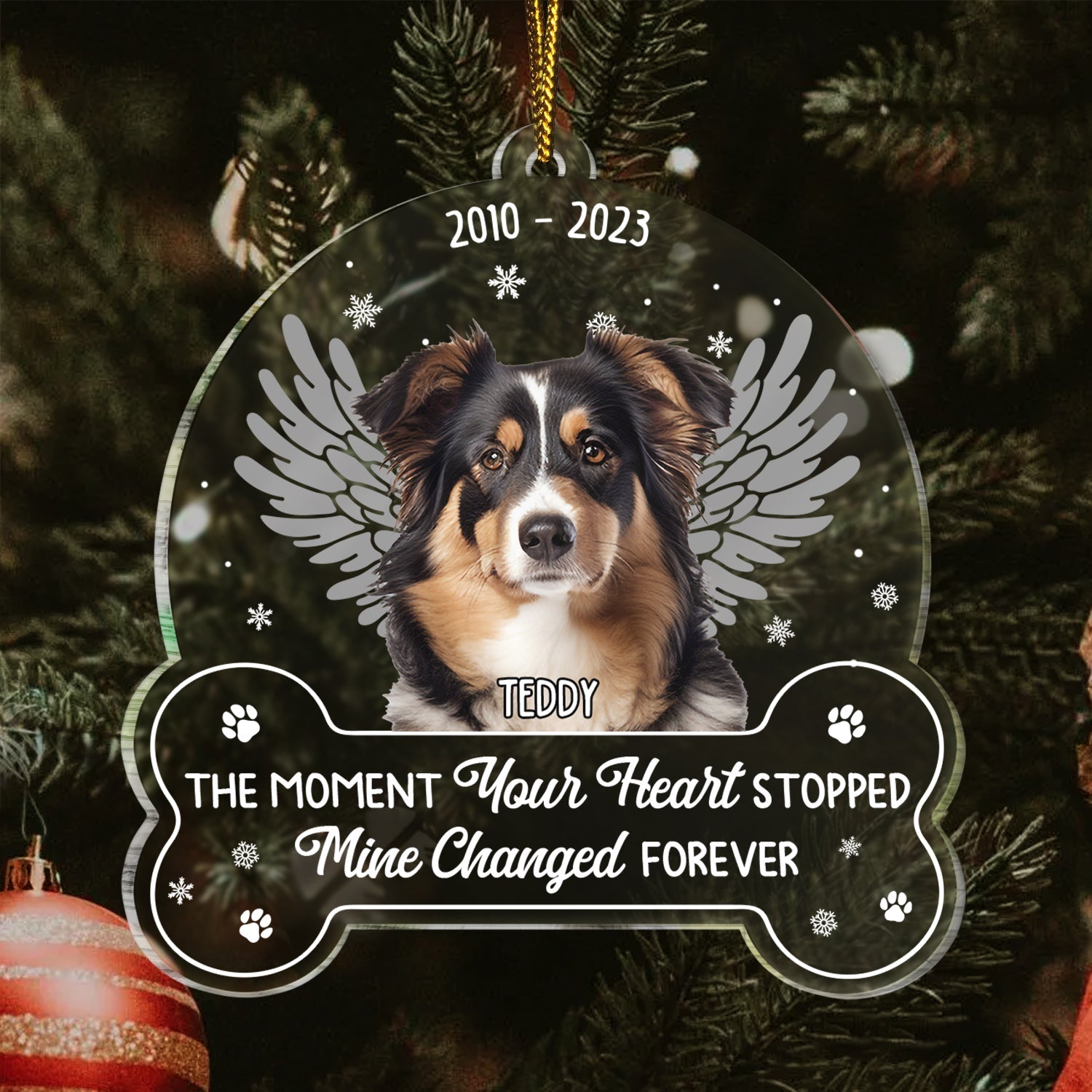 Custom Photo You Were My Favorite Hello - Memorial Gift For Dog Lovers - Personalized Custom Shaped Acrylic Ornament ORNA1210