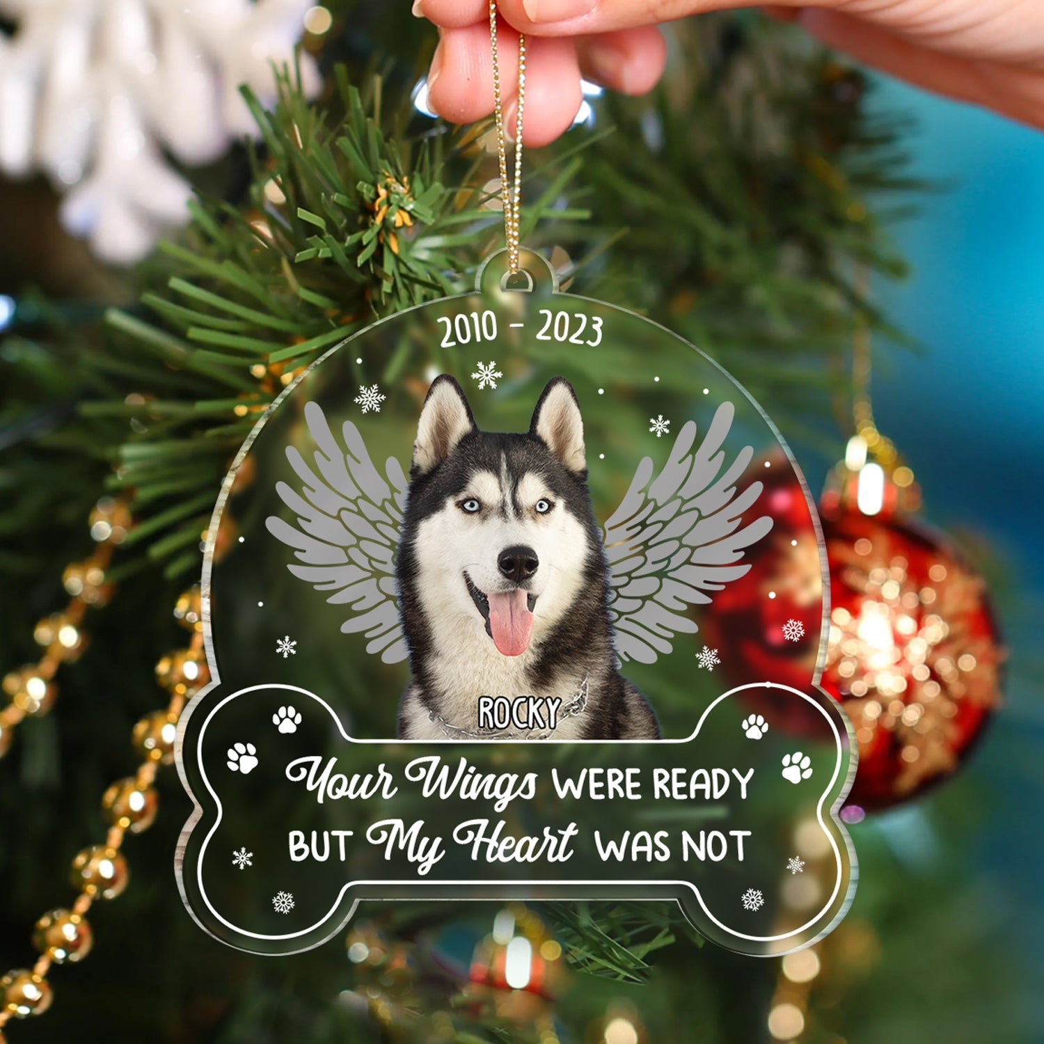 Custom Photo You Were My Favorite Hello - Memorial Gift For Dog Lovers - Personalized Custom Shaped Acrylic Ornament ORNA1210