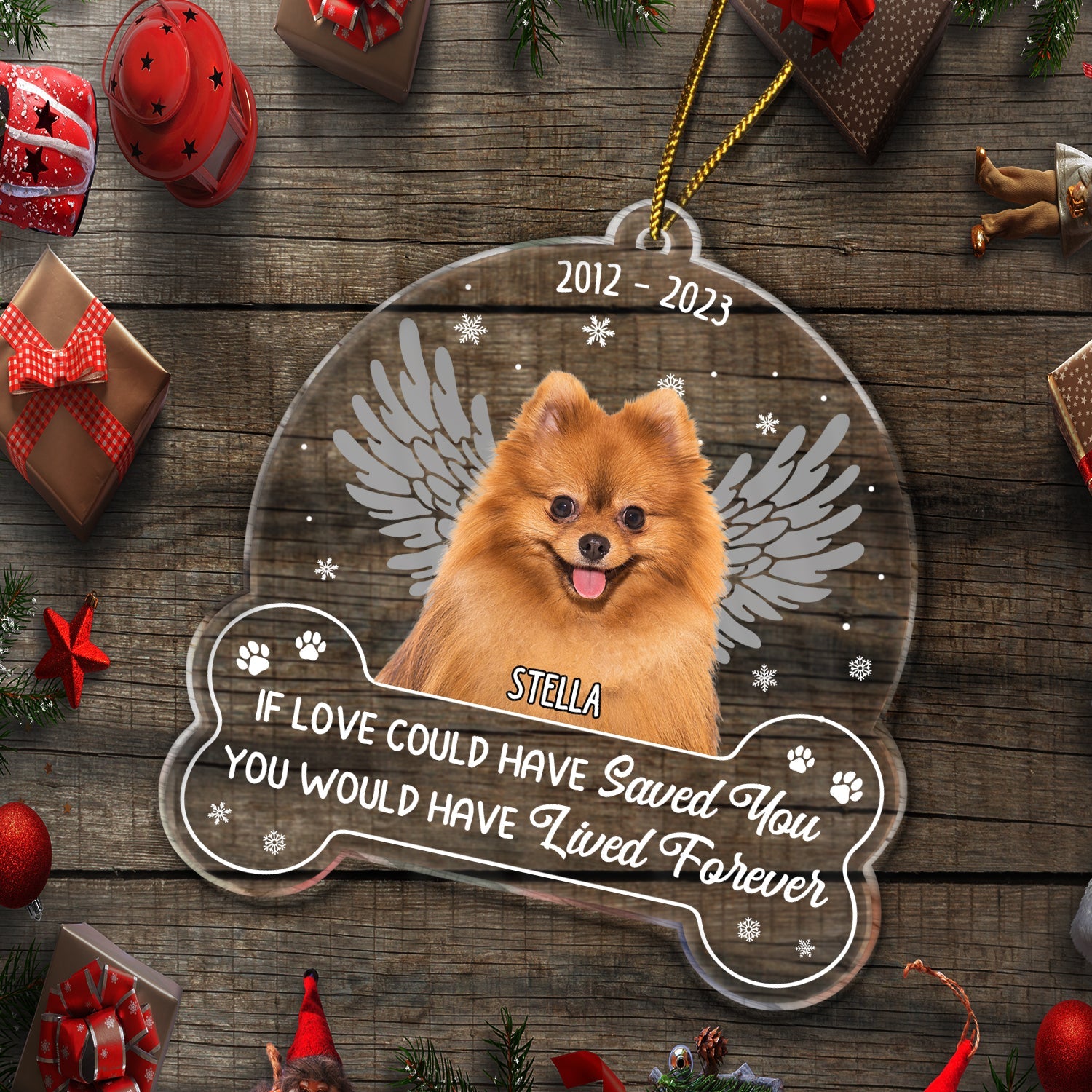 Custom Photo You Were My Favorite Hello - Memorial Gift For Dog Lovers - Personalized Custom Shaped Acrylic Ornament ORNA1210