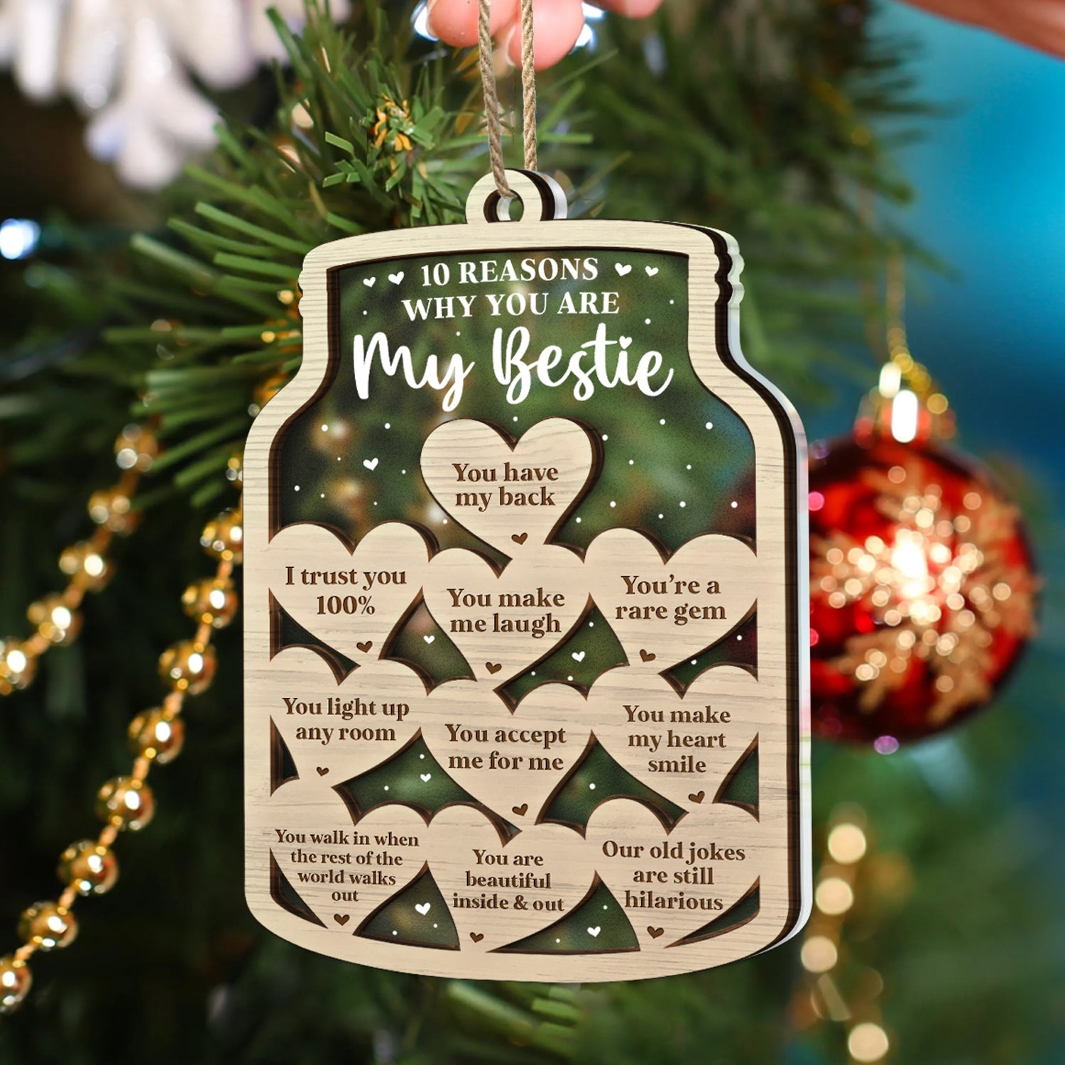 Christmas Reasons You Are My Besties - Gift For Besties - Personalized 2-Layered Mix Ornament ORNA1210