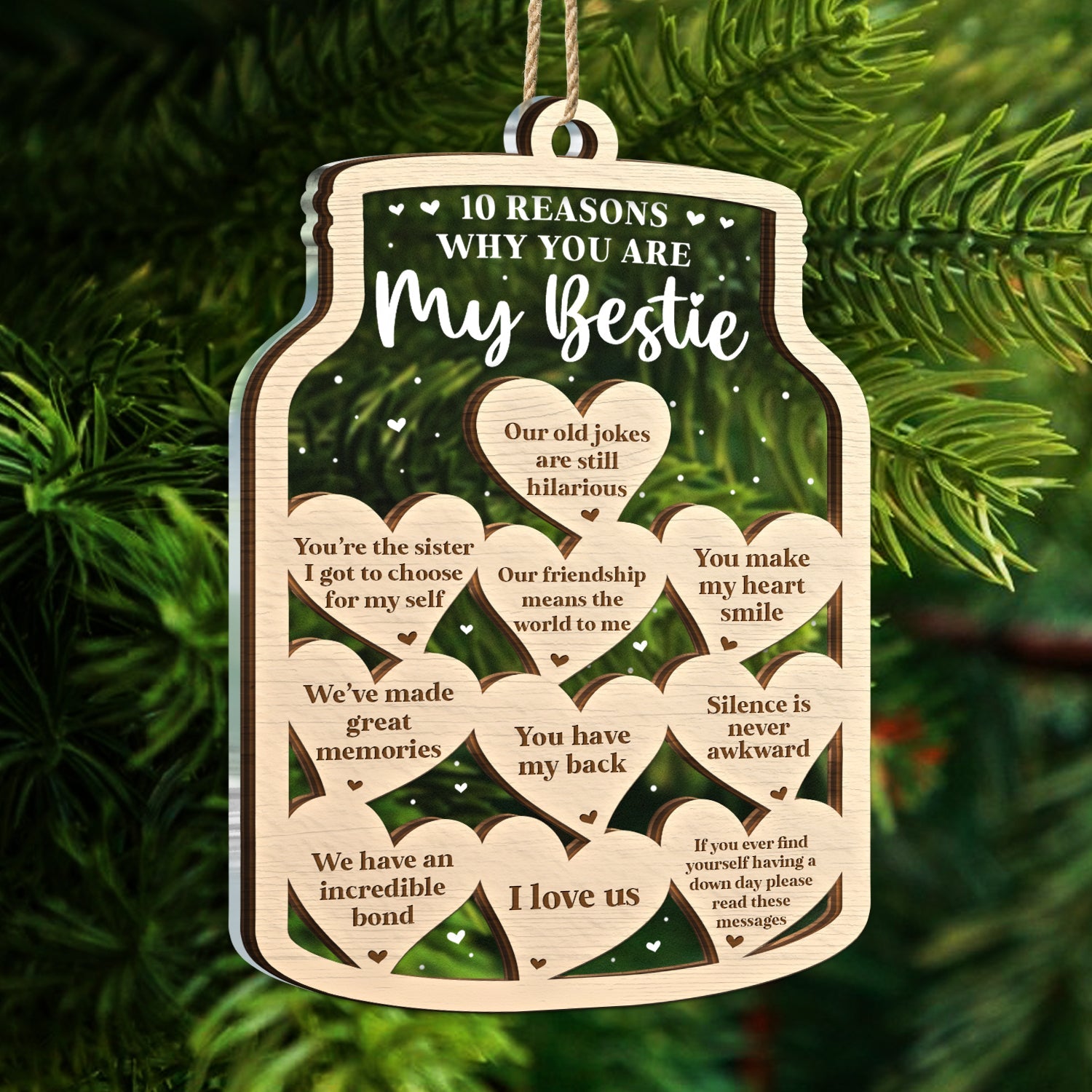 Christmas Reasons You Are My Besties - Gift For Besties - Personalized 2-Layered Mix Ornament ORNA1210