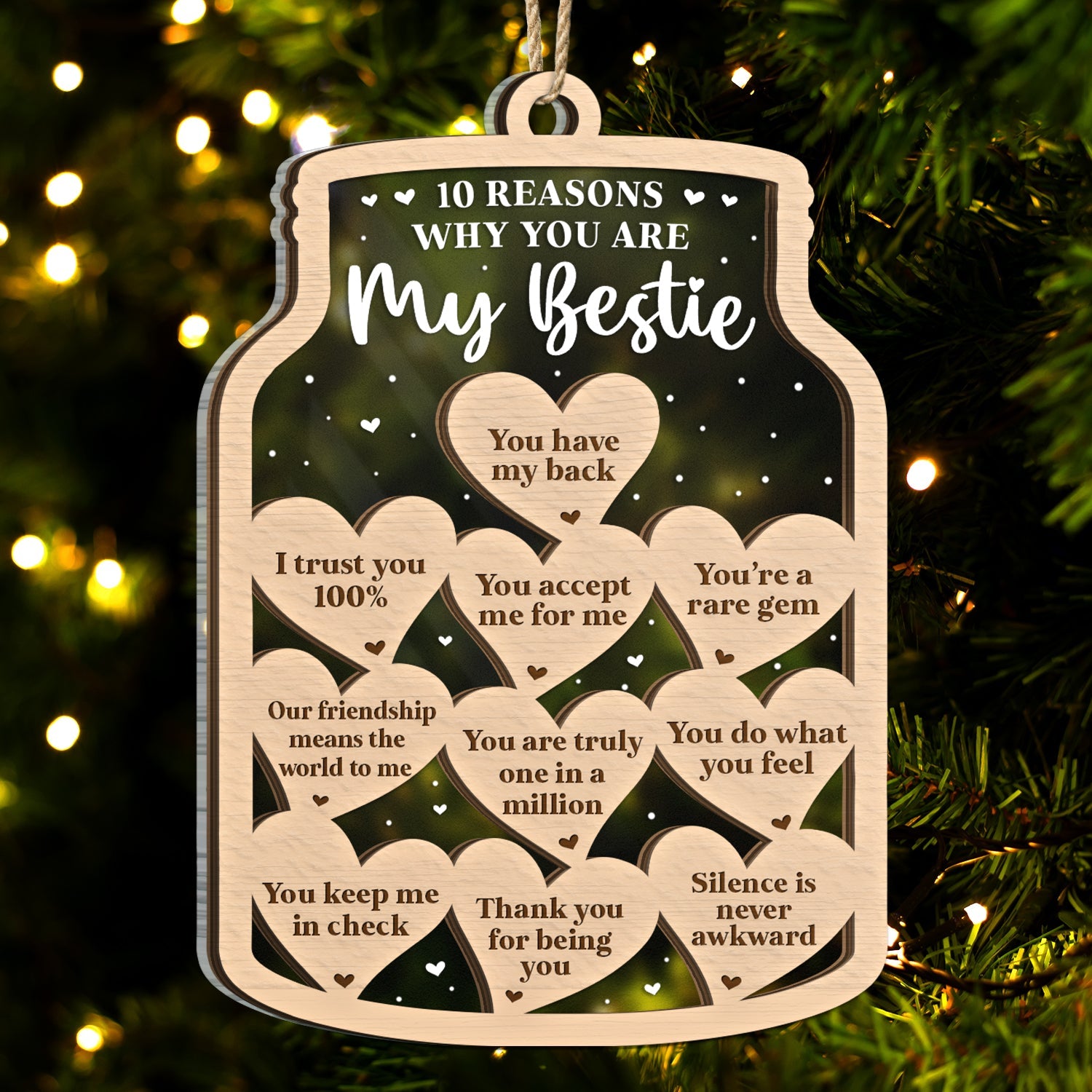 Christmas Reasons You Are My Besties - Gift For Besties - Personalized 2-Layered Mix Ornament ORNA1210